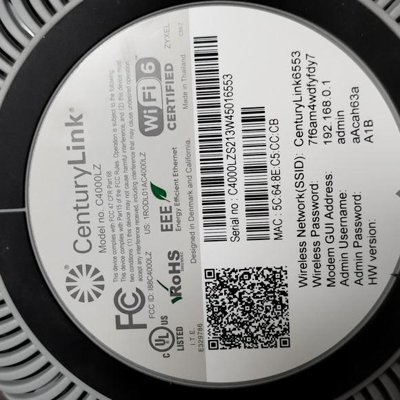 CenturyLink C4000LZ Modem Router - Picture 4 of 4